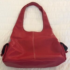Elegant Red Leather Women's Handbag
